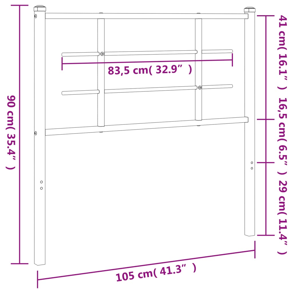 vidaXL Cabeceira de cama 100 cm metal branco