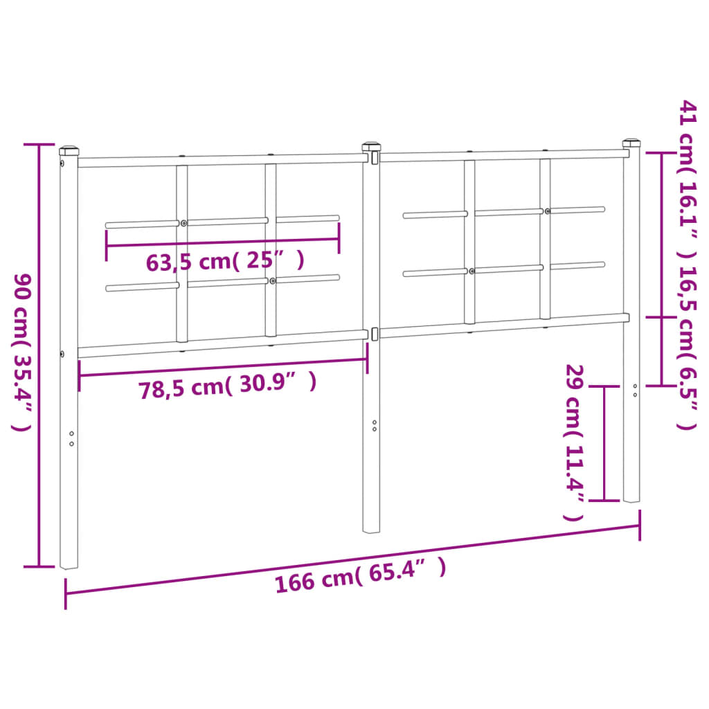 vidaXL Cabeceira de cama 160 cm metal branco