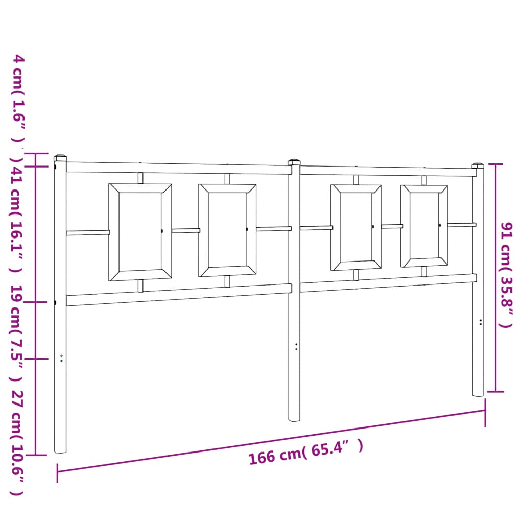 vidaXL Cabeceira de cama 160 cm metal branco