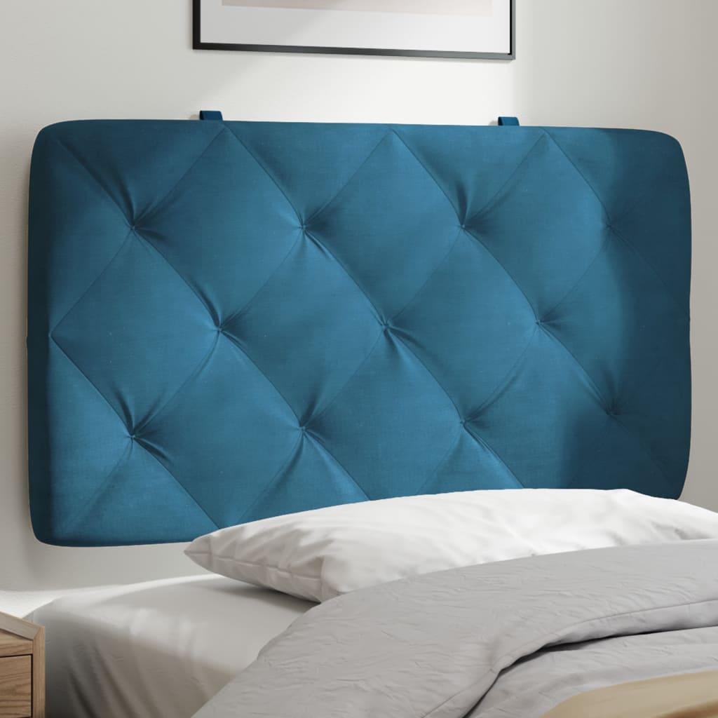 vidaXL Almofadão de cabeceira 80 cm veludo azul