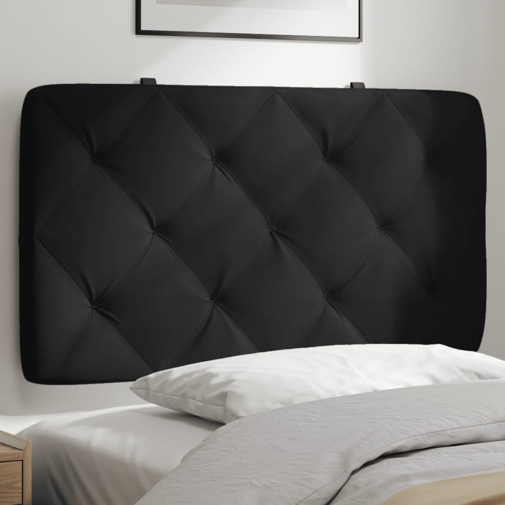 vidaXL Almofadão de cabeceira 90 cm veludo preto