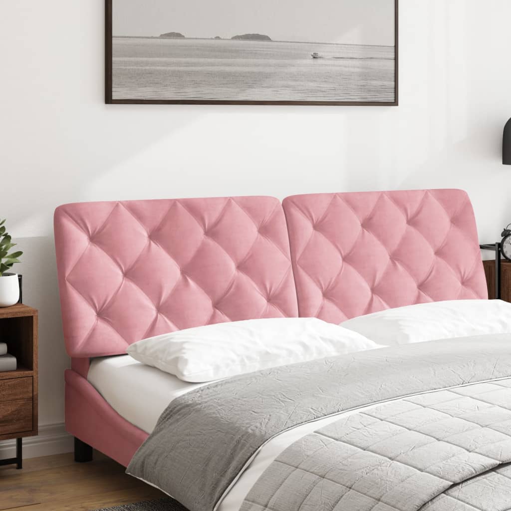 vidaXL Almofadão de cabeceira 160 cm veludo rosa