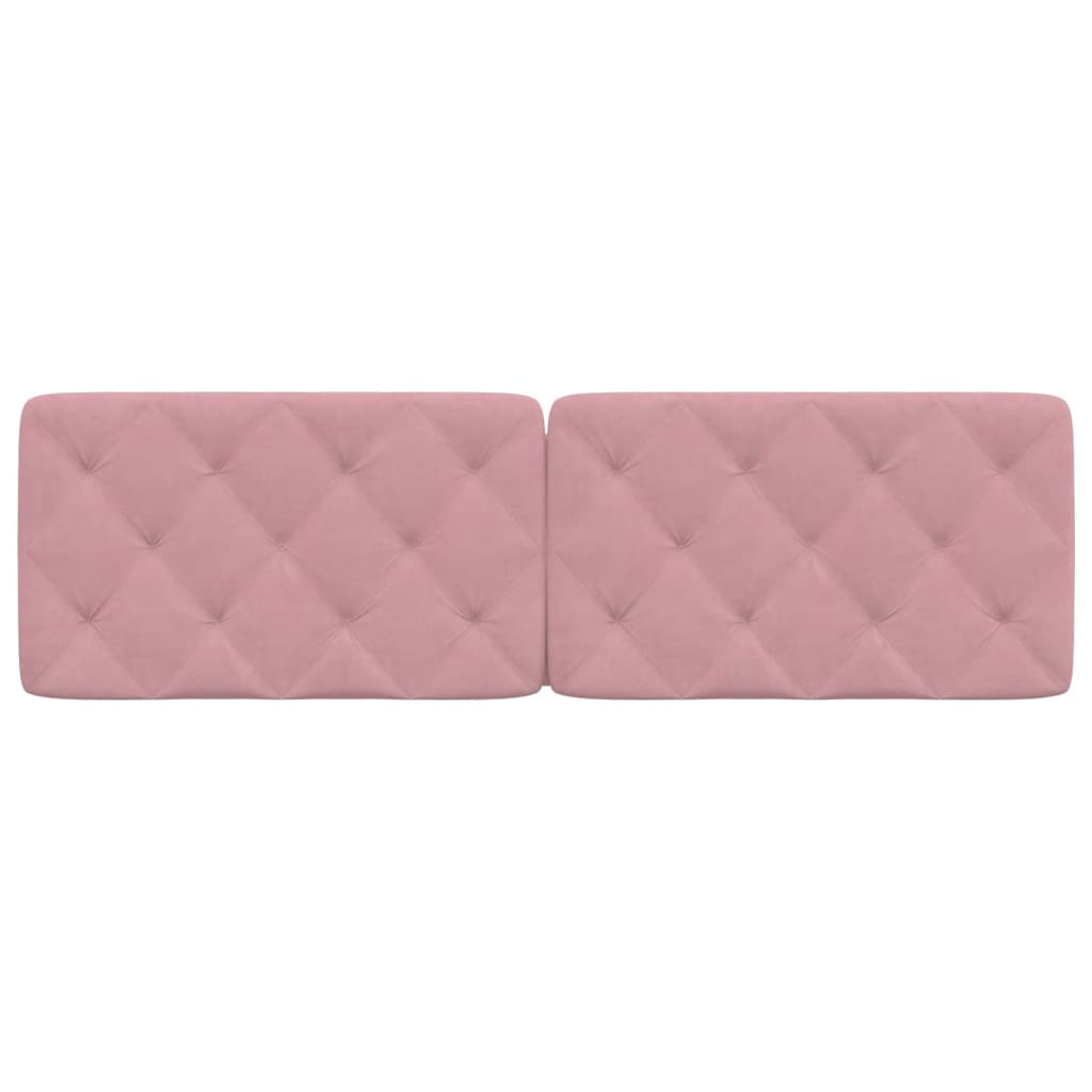 vidaXL Almofadão de cabeceira 160 cm veludo rosa