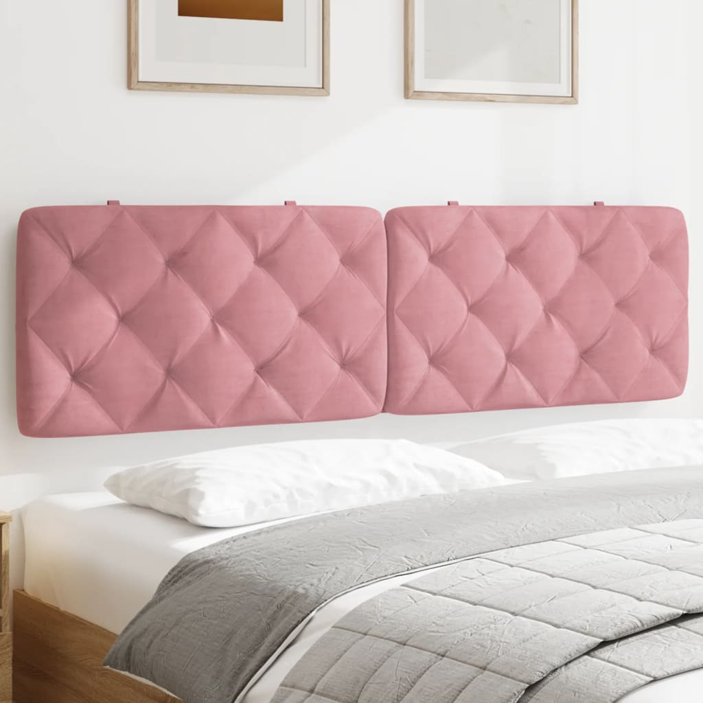 vidaXL Almofadão de cabeceira 180 cm veludo rosa