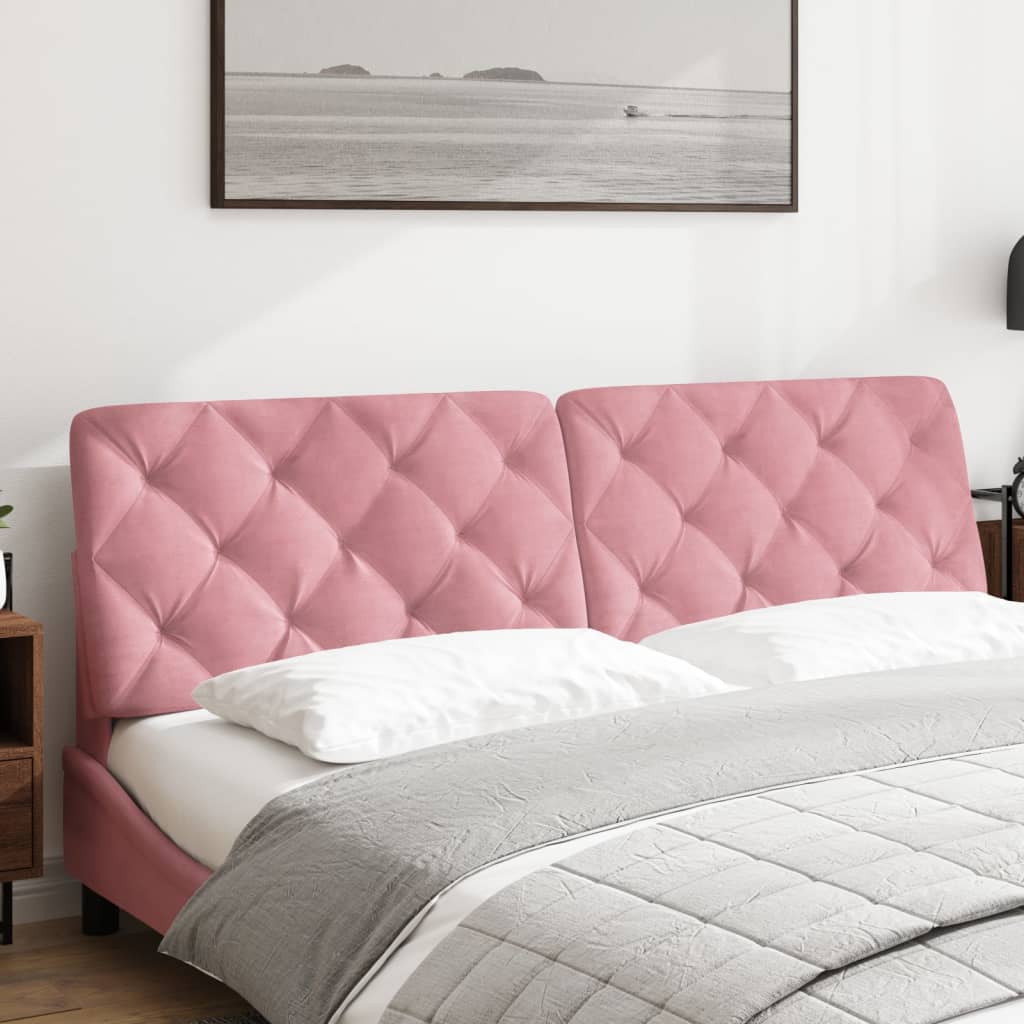 vidaXL Almofadão de cabeceira 180 cm veludo rosa