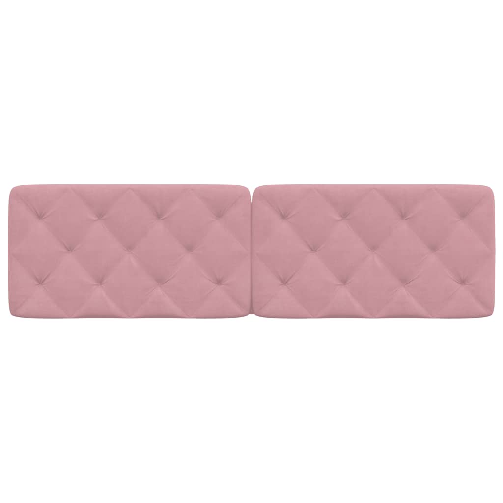 vidaXL Almofadão de cabeceira 180 cm veludo rosa