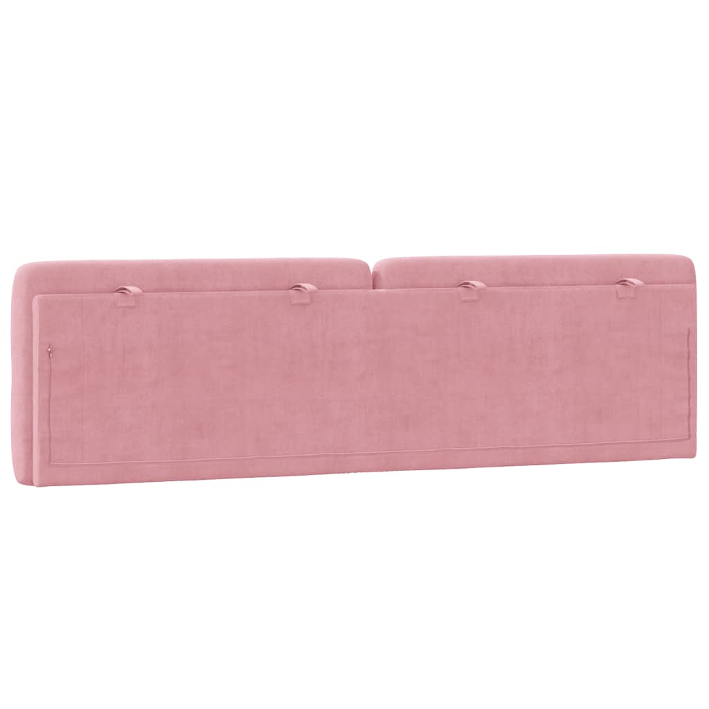 vidaXL Almofadão de cabeceira 180 cm veludo rosa