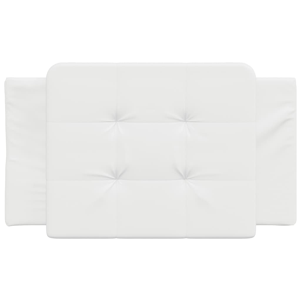 vidaXL Almofadão de cabeceira 90 cm couro artificial branco