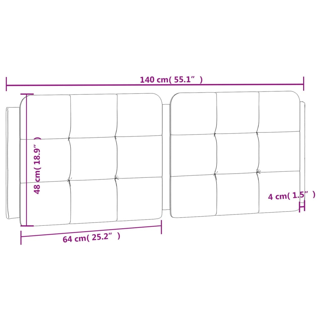 vidaXL Almofadão de cabeceira 140 cm couro artificial castanho