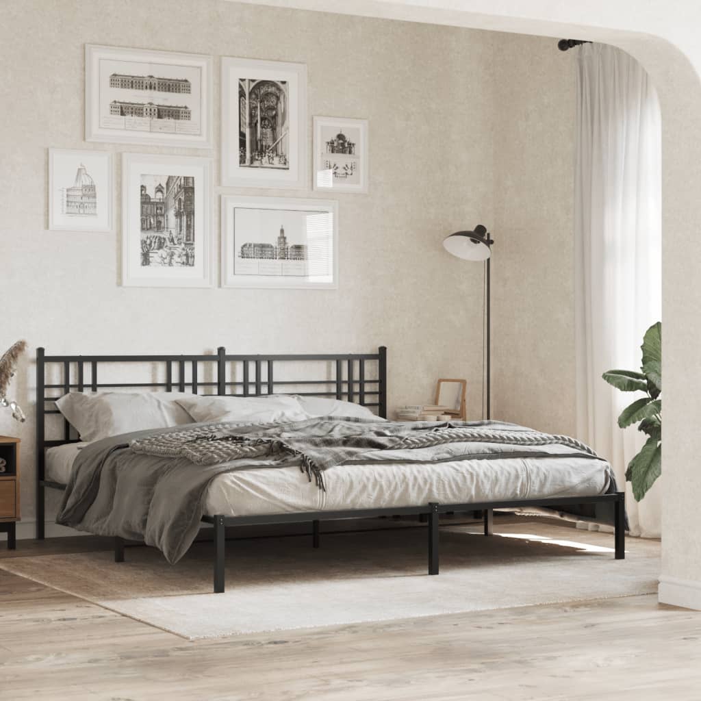 vidaXL Cabeceira de cama 180 cm metal preto