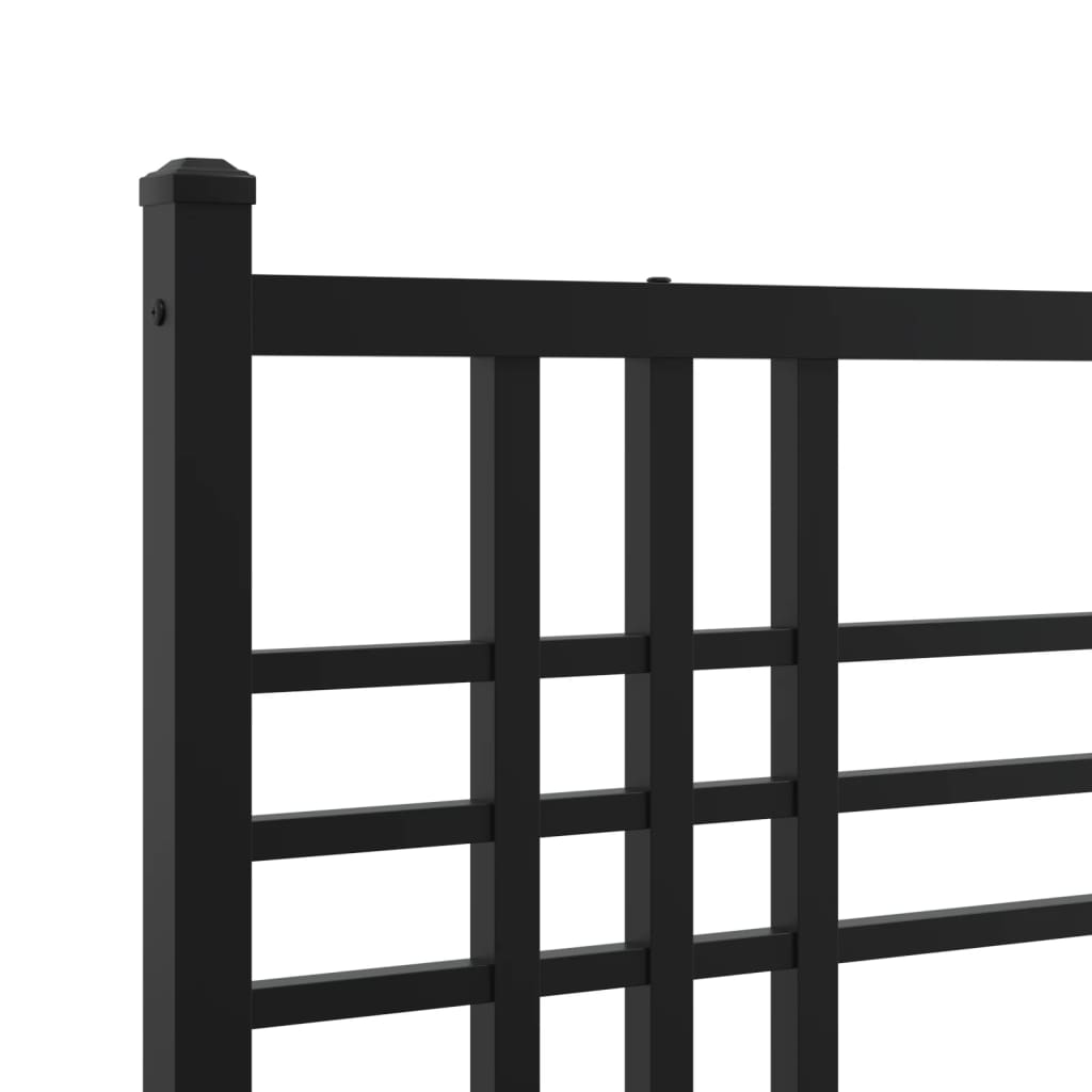 vidaXL Cabeceira de cama 200 cm metal preto