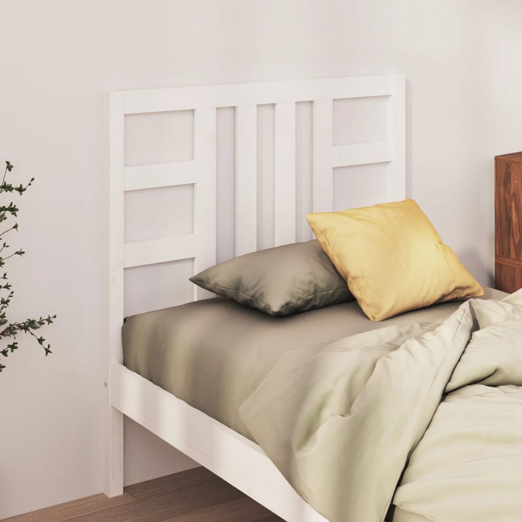 vidaXL Cabeceira de cama 81x4x100 cm pinho maciço branco