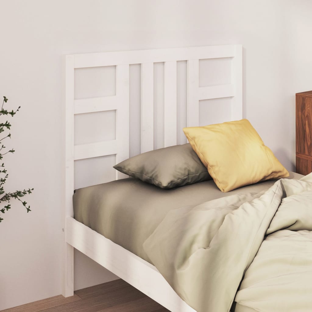 vidaXL Cabeceira de cama 96x4x100 cm pinho maciço branco