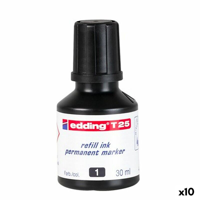 Edding|Tinta de recarga Edding T25 Permanente Preto 30 ml (10 Unidades)