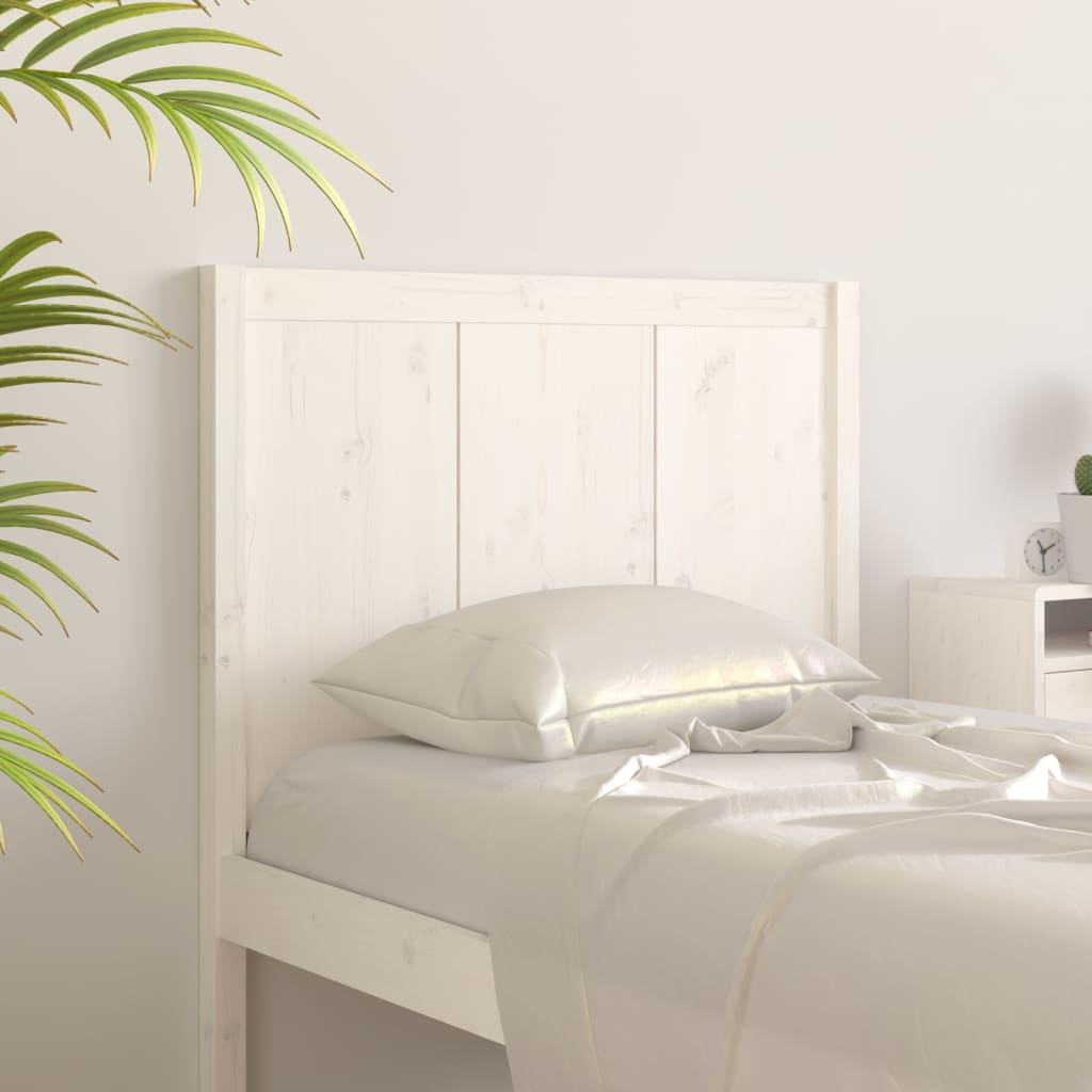 vidaXL Cabeceira de cama 105,5x4x100 cm madeira de pinho maciça branco