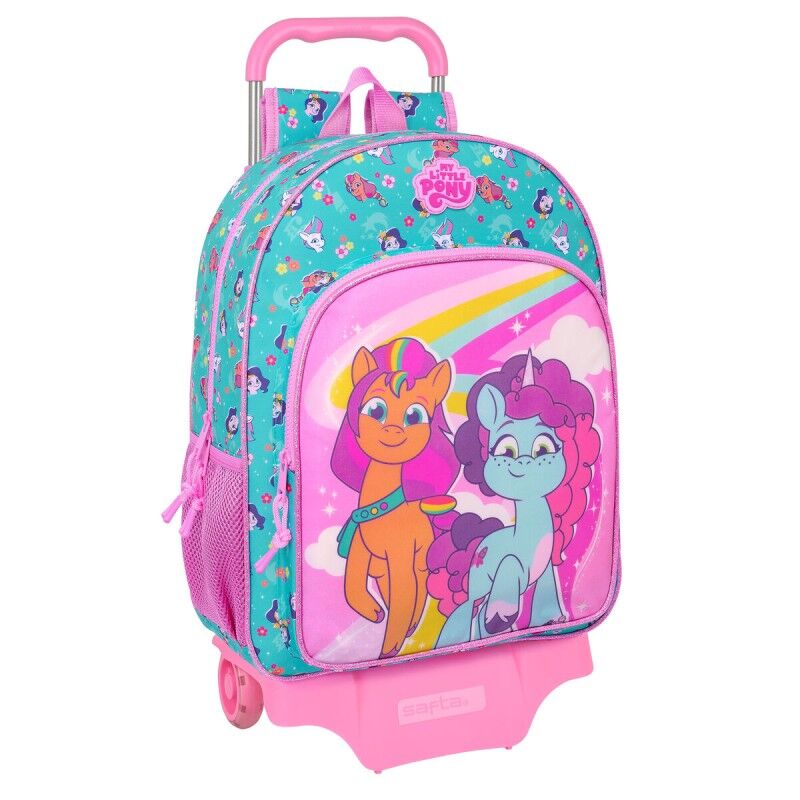 My Little Pony|Mochila Escolar com Rodas My Little Pony Magic Cor de Rosa Turquesa 33 x 42 x 14 cm