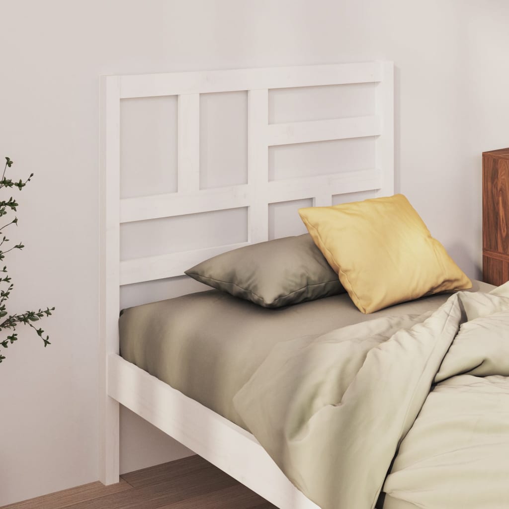 vidaXL Cabeceira de cama 96x4x104 cm pinho maciço branco