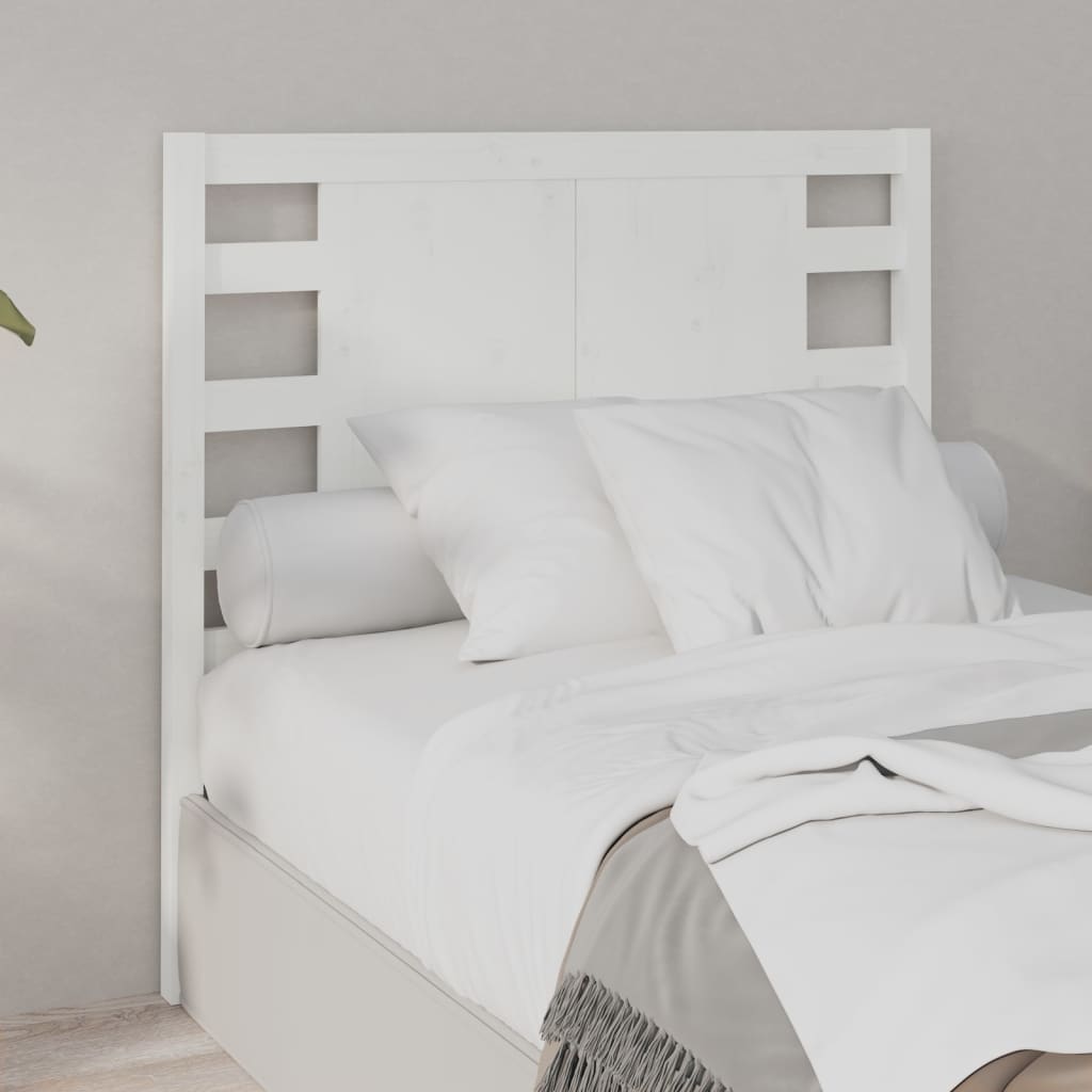 vidaXL Cabeceira de cama 96x4x100 cm pinho maciço branco