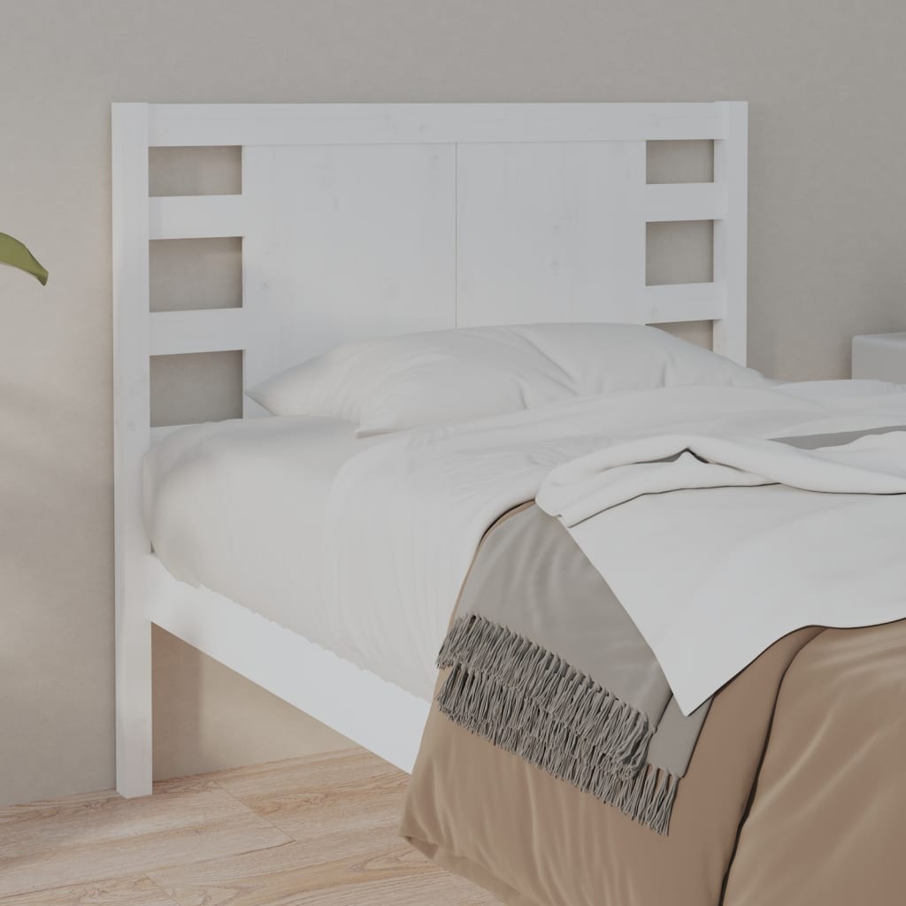 vidaXL Cabeceira de cama 96x4x100 cm pinho maciço branco