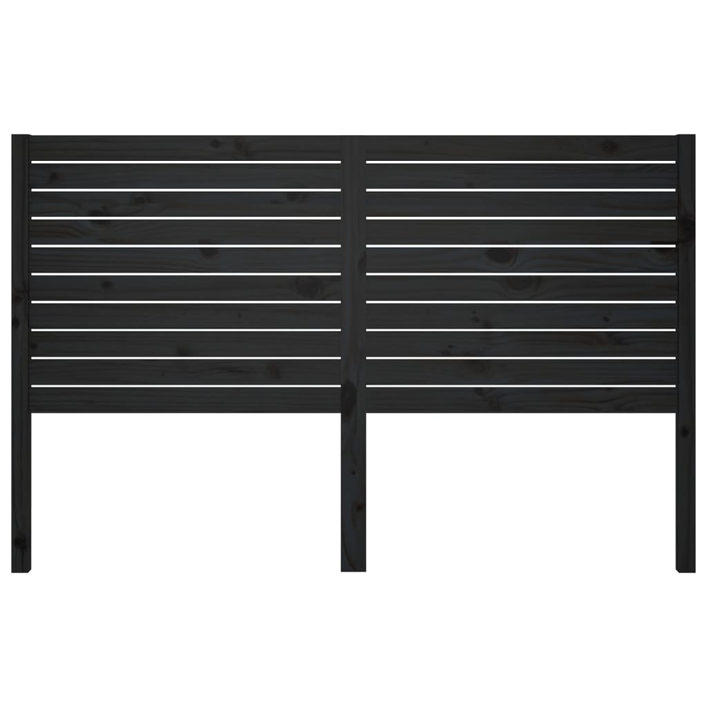 vidaXL Cabeceira de cama 146x4x100 cm pinho maciço preto