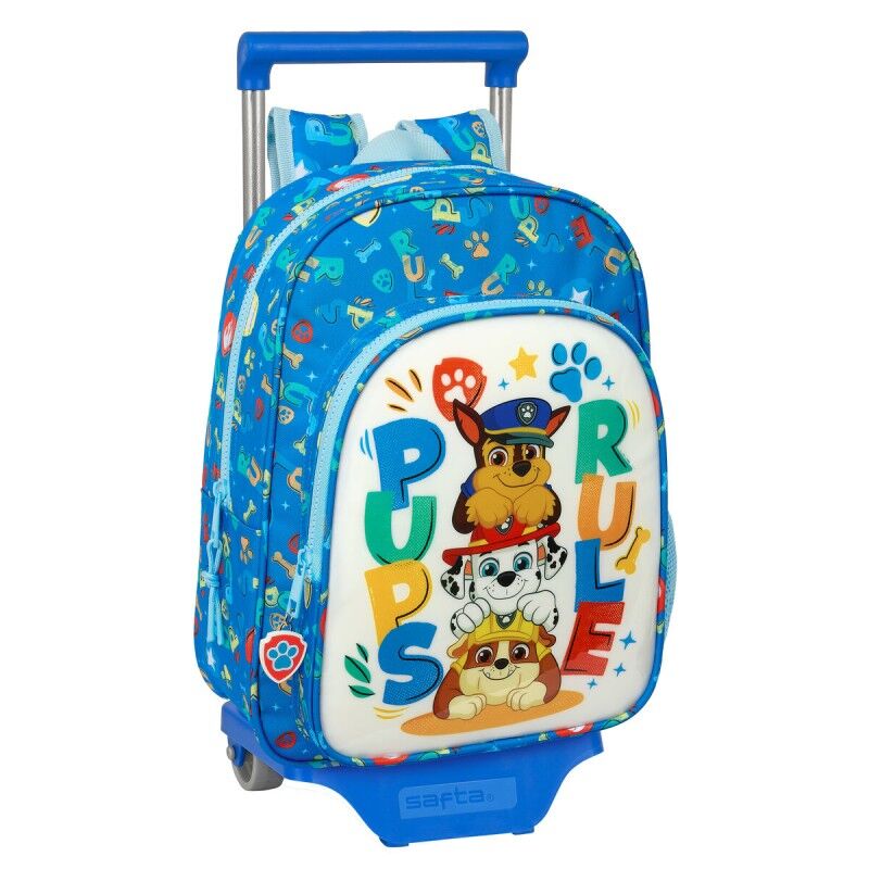 The Paw Patrol|Mochila Escolar com Rodas The Paw Patrol Pups rule Azul 26 x 34 x 11 cm