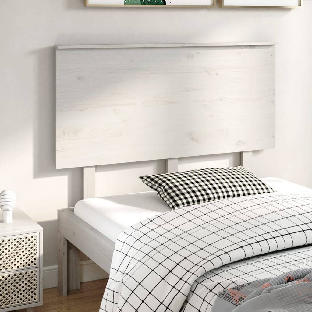 vidaXL Cabeceira de cama 124x6x82,5 cm pinho maciço branco