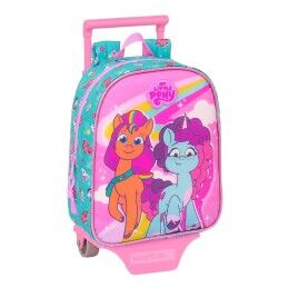 BlackFit8|Mochila Escolar com Rodas Compact BlackFit8 M918 Turquesa 33 X 45 X 22 cm