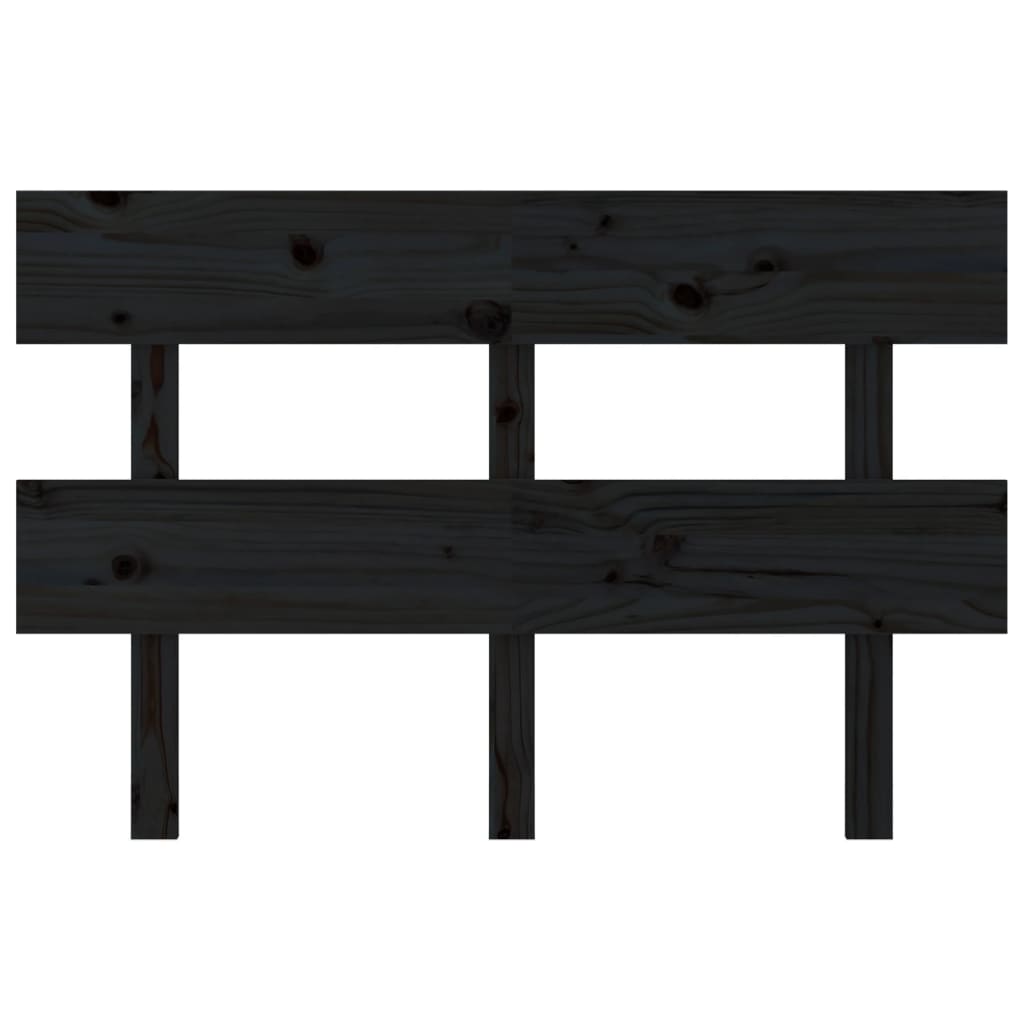 vidaXL Cabeceira de cama 124x3x81 cm pinho maciço preto