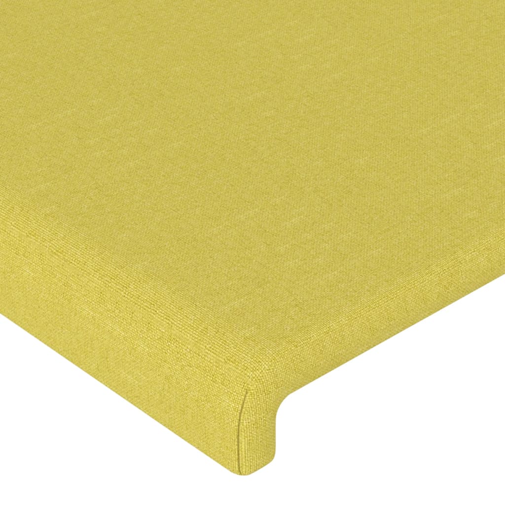 vidaXL Cabeceira de cama tecido 100x5x78/88 cm verde