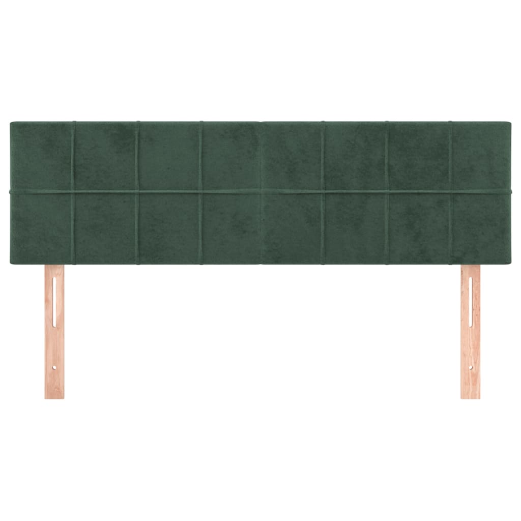 vidaXL Cabeceira de cama 2 pcs veludo 72x5x78/88 cm verde-escuro