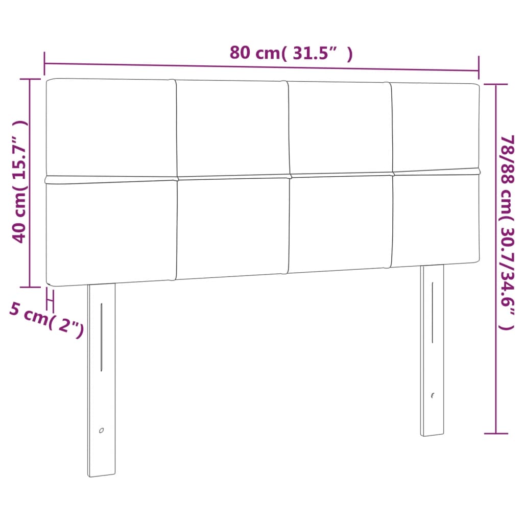 vidaXL Cabeceira de cama tecido 80x5x78/88 cm cinzento-acastanhado