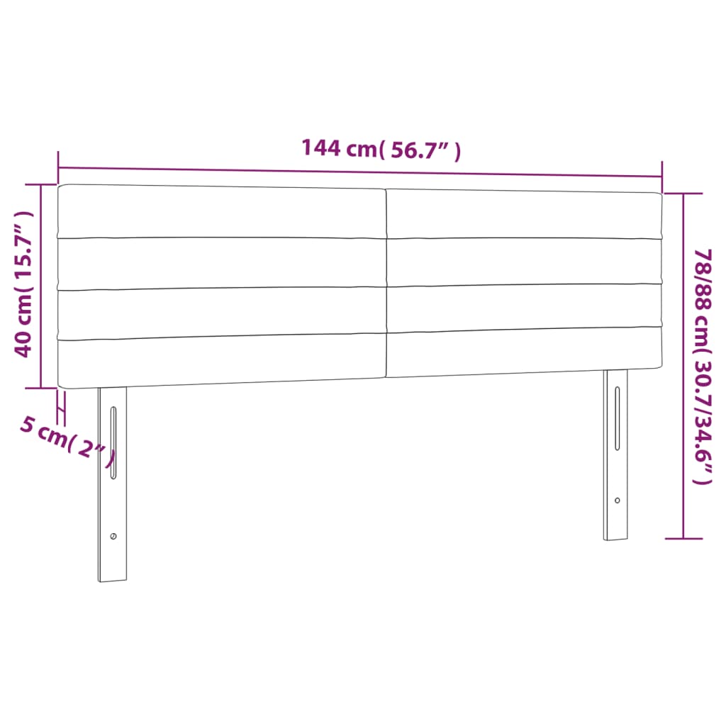 vidaXL Cabeceira de cama 2 pcs tecido 72x5x78/88 cm azul