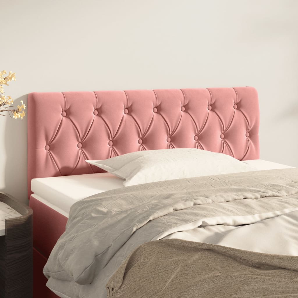 vidaXL Cabeceira de cama veludo 100x7x78/88 cm rosa