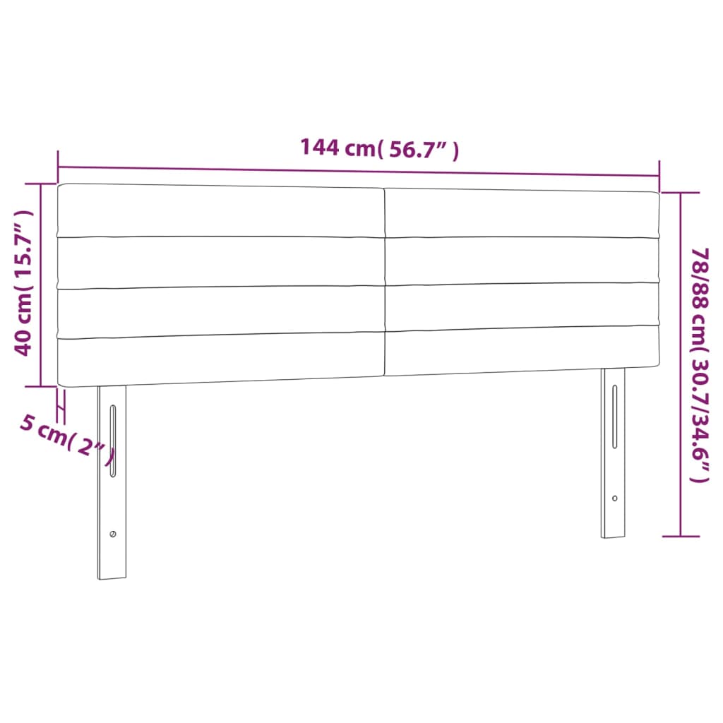 vidaXL Cabeceira de cama 2 pcs tecido 72x5x78/88 cm cinzento-claro