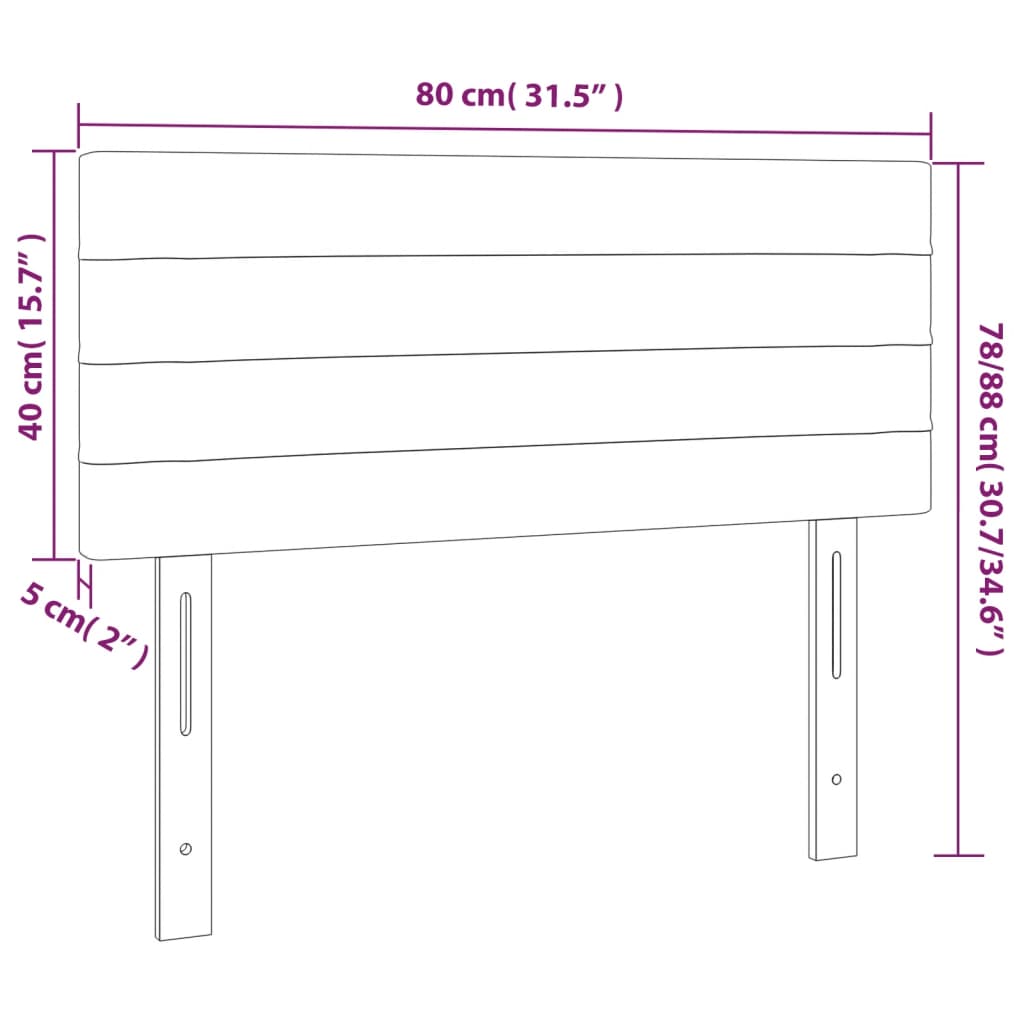 vidaXL Cabeceira de cama veludo 80x5x78/88 cm preto