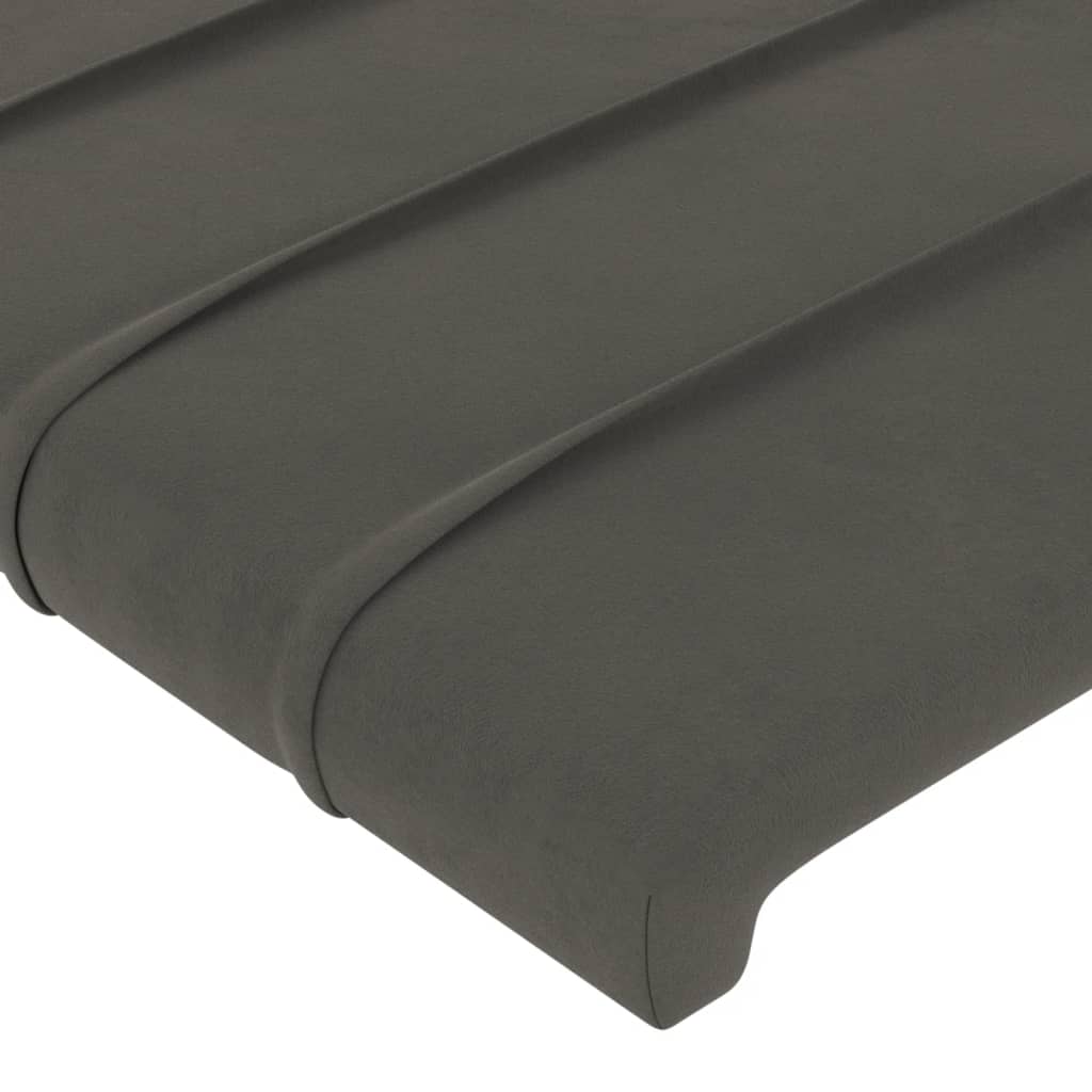 vidaXL Cabeceira de cama veludo 90x5x78/88 cm cinzento-escuro