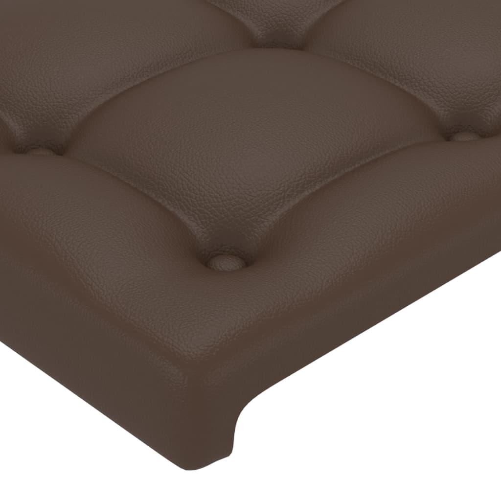 vidaXL Cabeceira de cama 2 pcs couro artificial 80x5x78/88 cm castanho