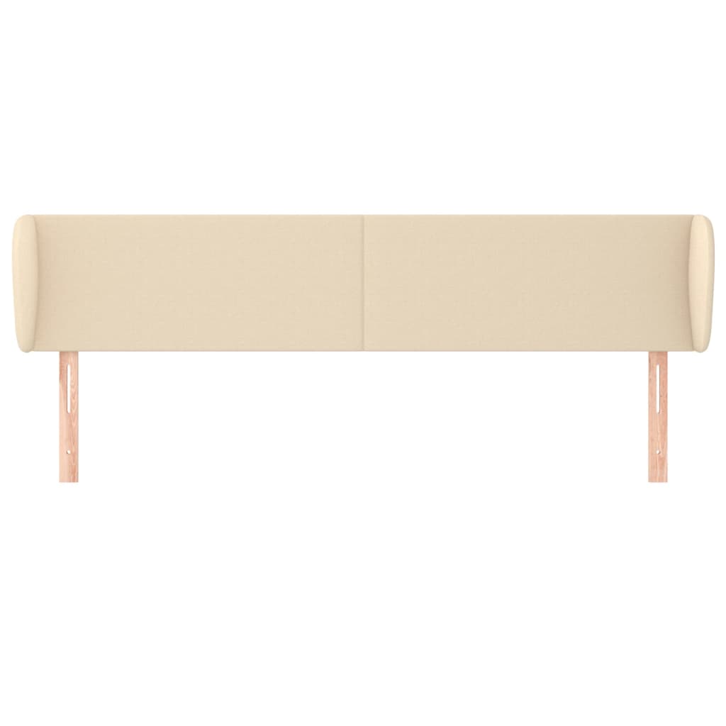 vidaXL Cabeceira de cama c/ abas tecido 203x23x78/88 cm creme