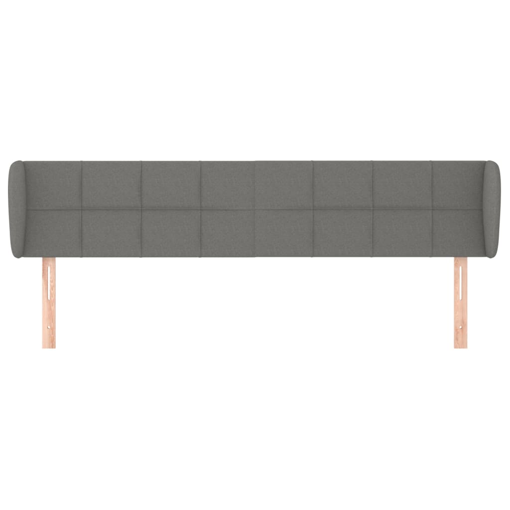 vidaXL Cabeceira de cama c/ abas tecido 183x23x78/88cm cinzento-escuro