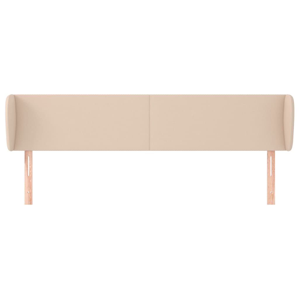 vidaXL Cabeceira cama abas couro artificial 203x23x78/88 cm cappuccino