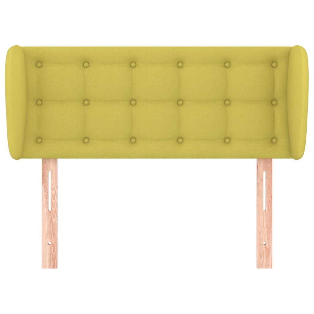 vidaXL Cabeceira de cama c/ abas tecido 93x23x78/88 cm verde