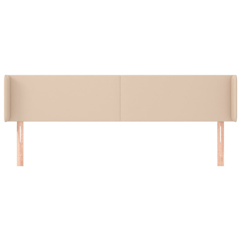 vidaXL Cabeceira cama abas couro artificial 203x16x78/88 cm cappuccino