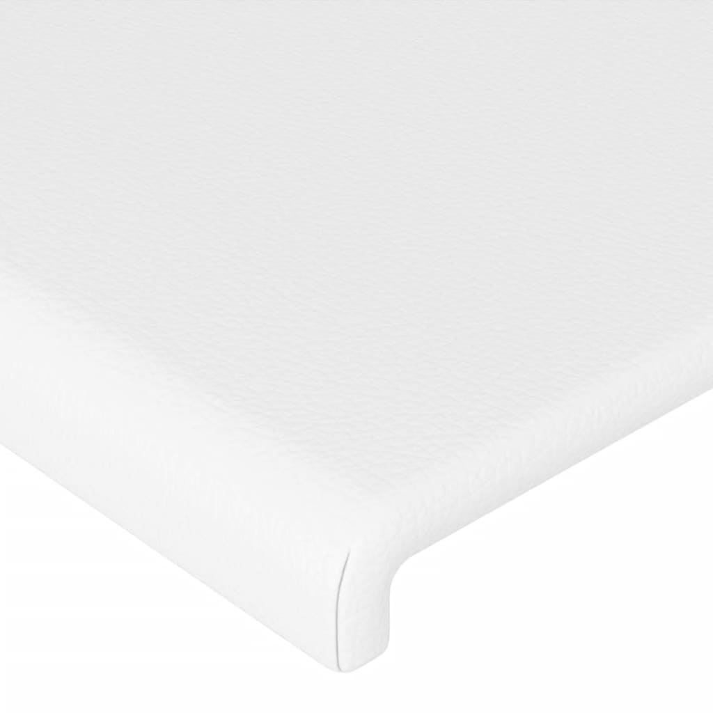 vidaXL Cabeceira cama c/ abas couro artificial 183x16x78/88 cm branco