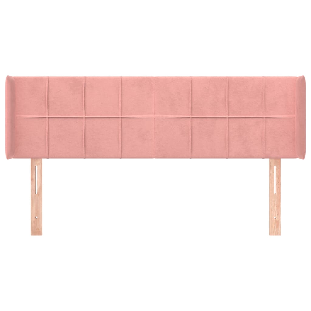 vidaXL Cabeceira de cama c/ abas veludo 147x16x78/88 cm rosa