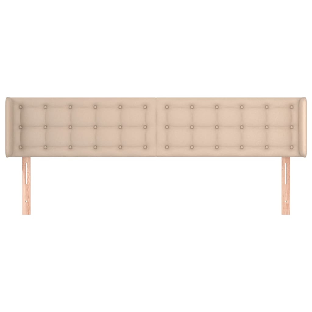 vidaXL Cabeceira cama abas couro artificial 183x16x78/88 cm cappuccino