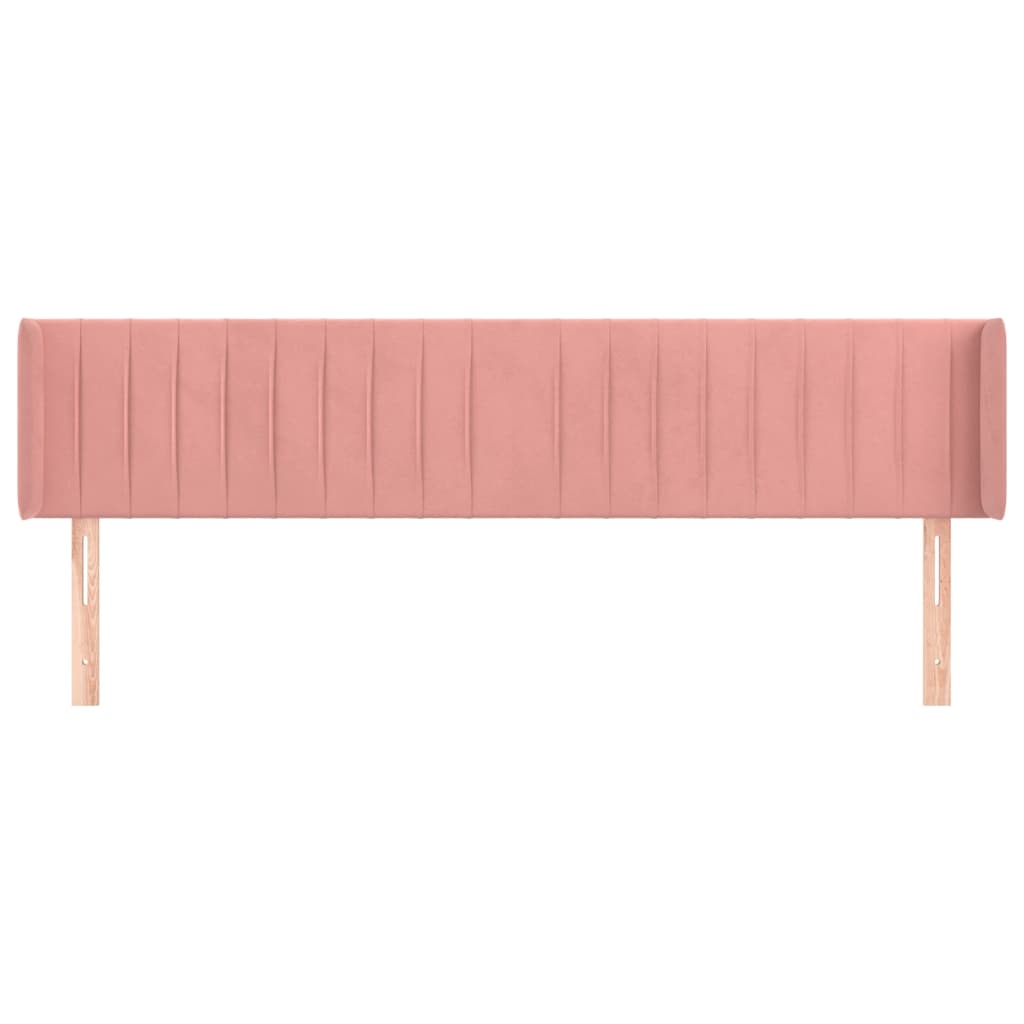 vidaXL Cabeceira de cama c/ abas veludo 163x16x78/88 cm rosa