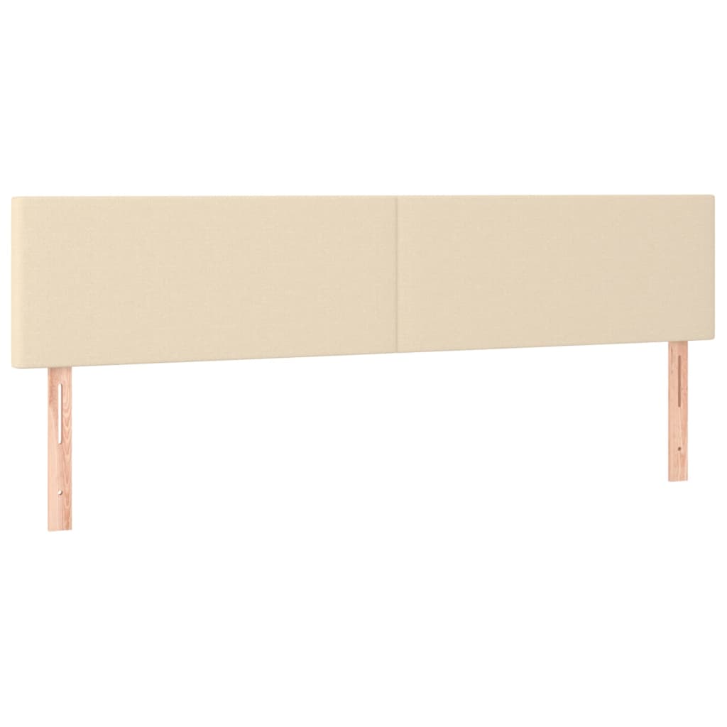 vidaXL Cabeceira de cama c/ luzes LED tecido 180x5x78/88 cm cor creme