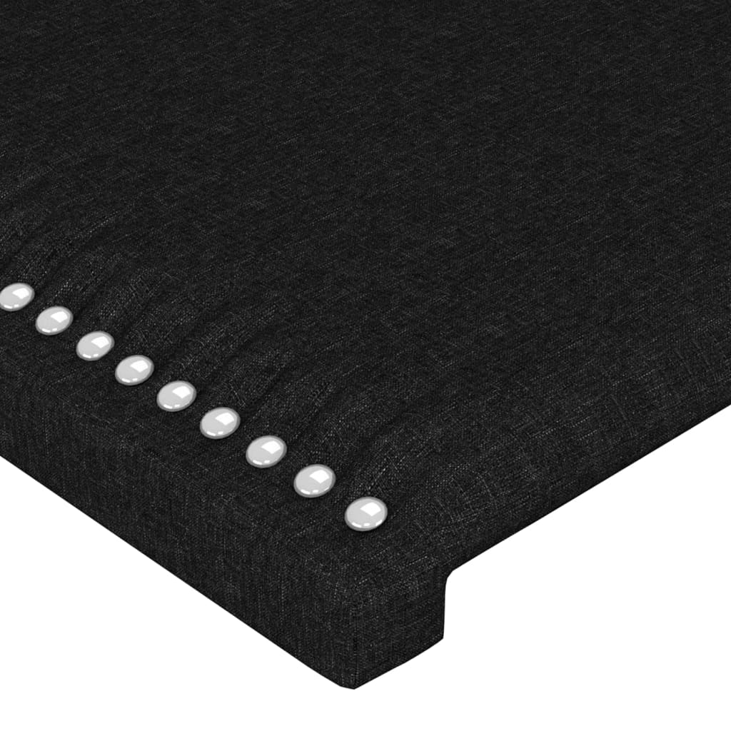 vidaXL Cabeceira de cama c/ luzes LED tecido 80x5x78/88 cm preto