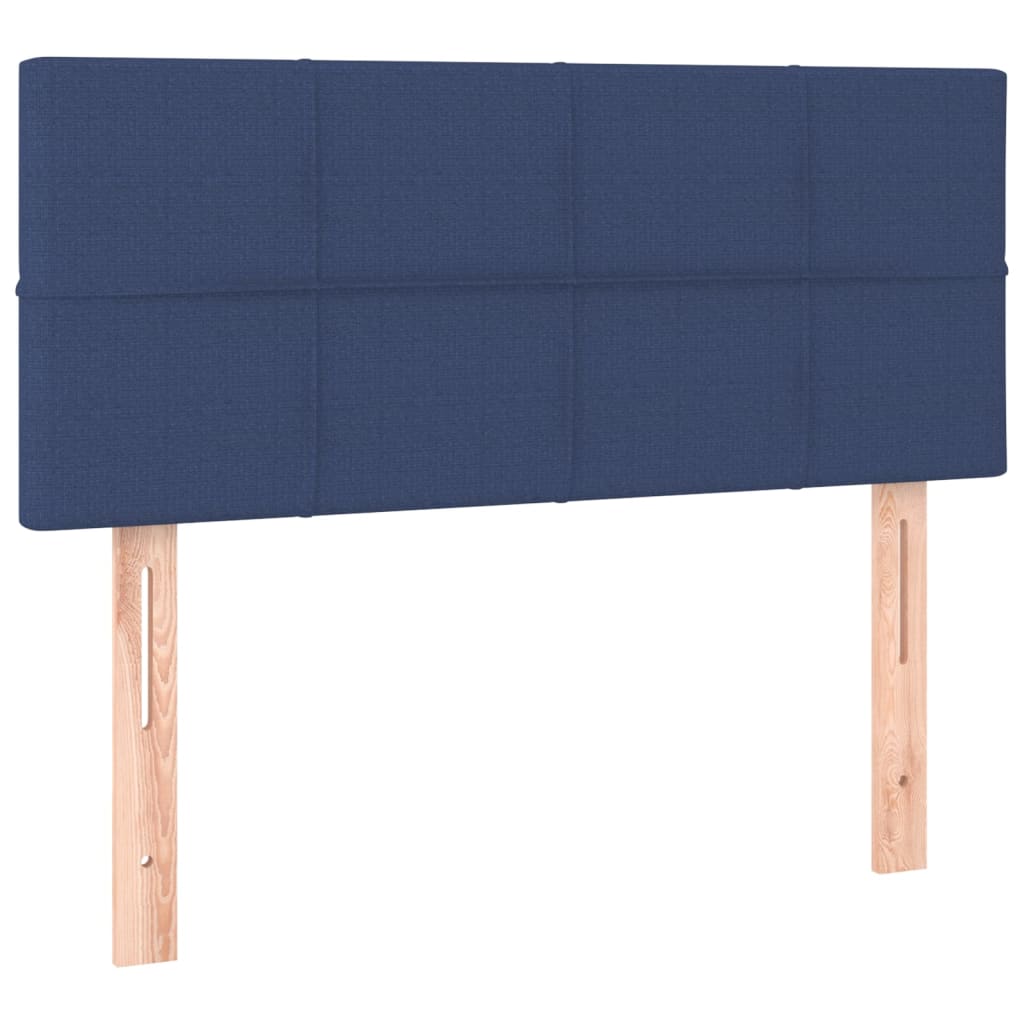 vidaXL Cabeceira de cama c/ luzes LED tecido 80x5x78/88 cm azul