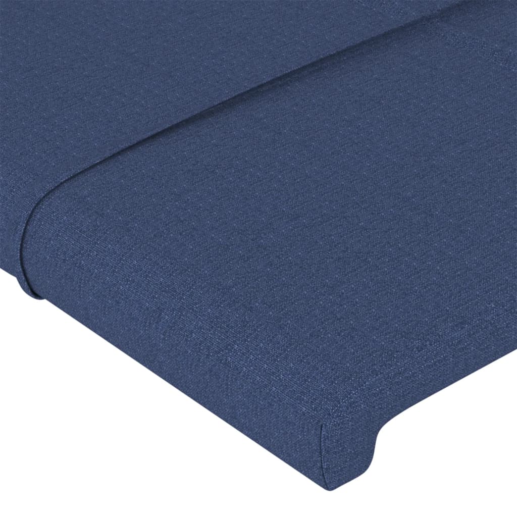 vidaXL Cabeceira de cama c/ luzes LED tecido 80x5x78/88 cm azul